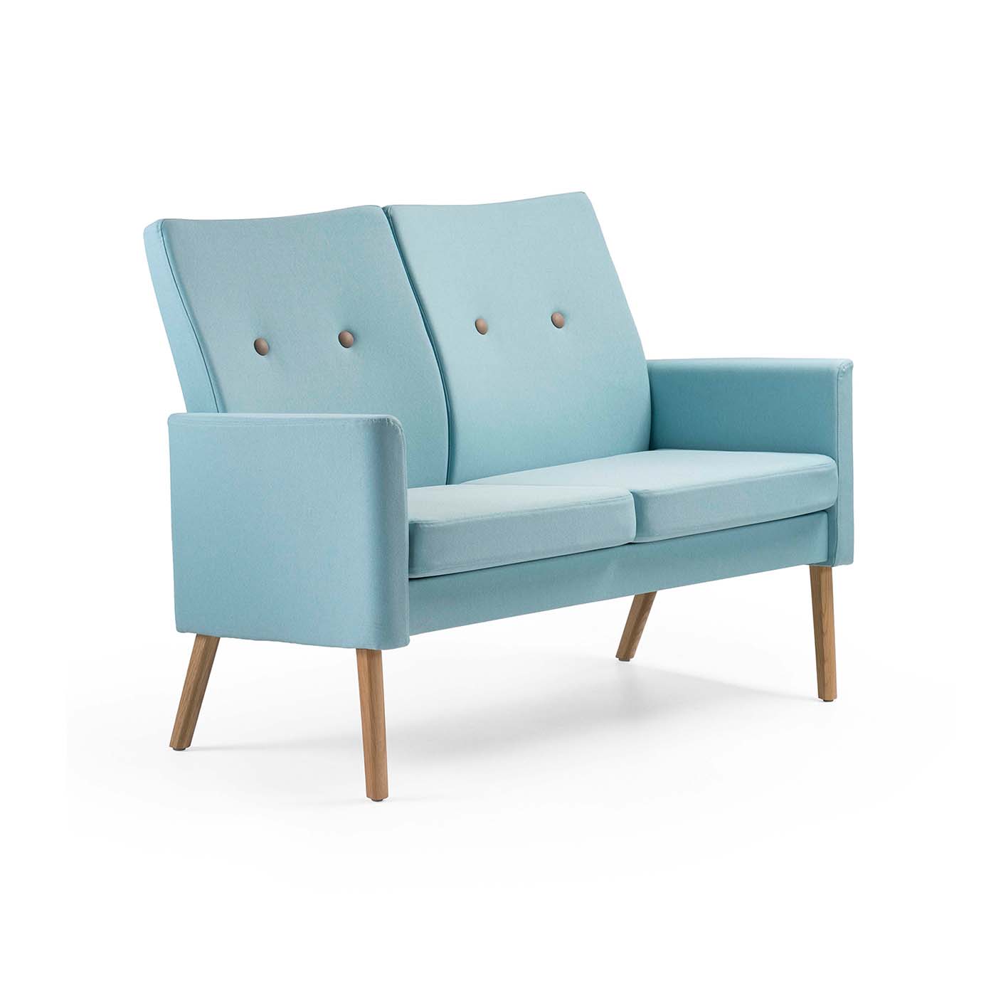 PAN 2‑Sitzer Pflege‑Sofa – skandinavische Sitzbank mit überpolsterten Armlehnen