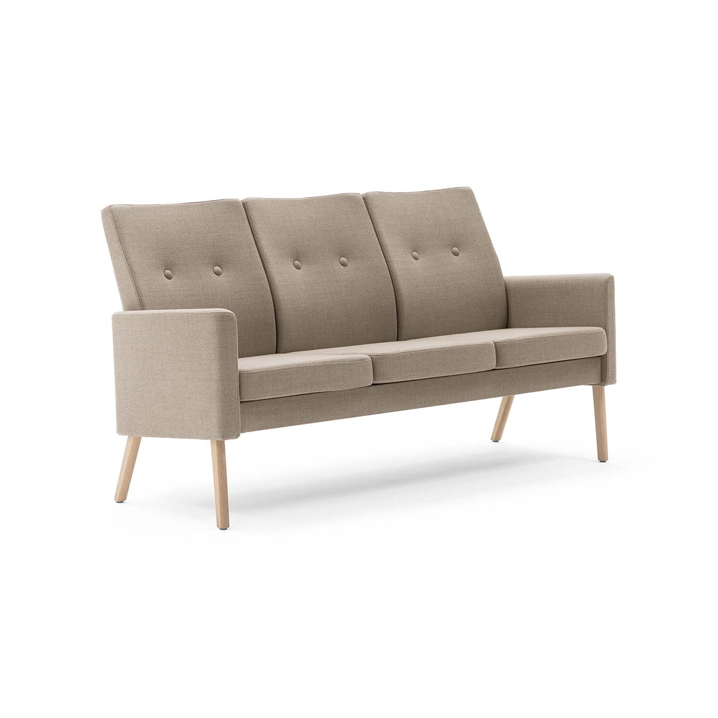 PAN 3‑Sitzer Pflege‑Sofa – skandinavische Dreisitzer‑Bank mit überpolsterten Armlehnen